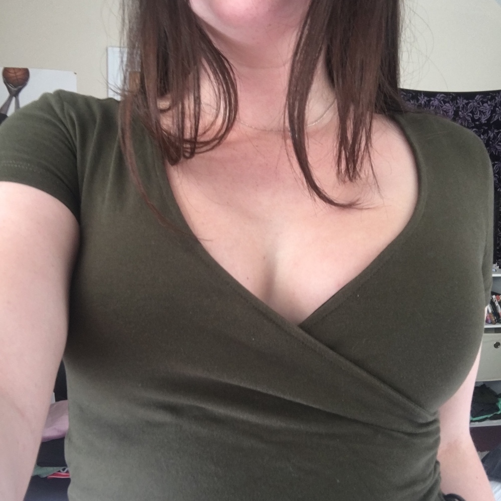 Olive green wrap top